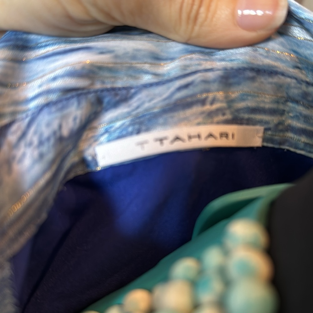 Gorgeous flowy vivid blue Tahari midi dress with pockets - Like new XS - Picture 14 of 15
